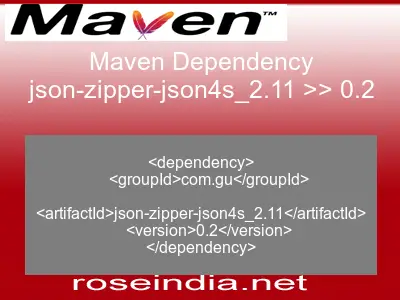 Maven dependency of json-zipper-json4s_2.11 version 0.2