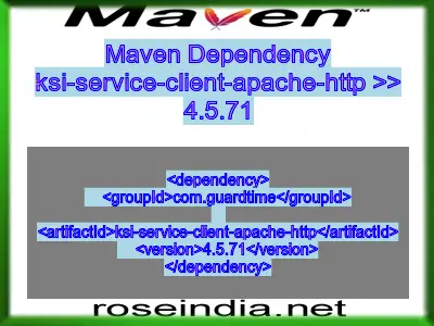 Maven dependency of ksi-service-client-apache-http version 4.5.71