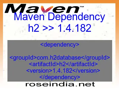 maven dependency for h2 database