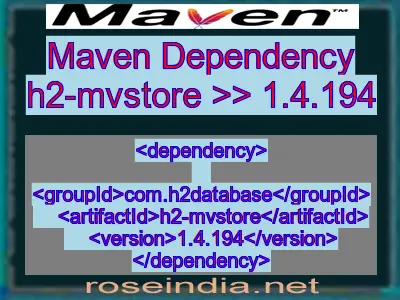 maven dependency for h2 database