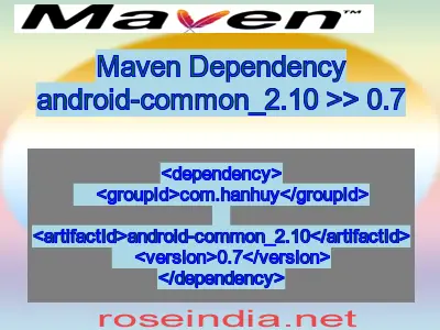 Maven dependency of android-common_2.10 version 0.7