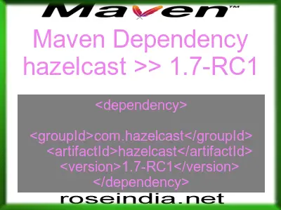 Maven dependency of hazelcast version 1.7-RC1