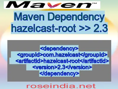 Maven dependency of hazelcast-root version 2.3