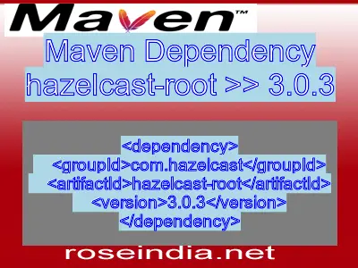 Maven dependency of hazelcast-root version 3.0.3