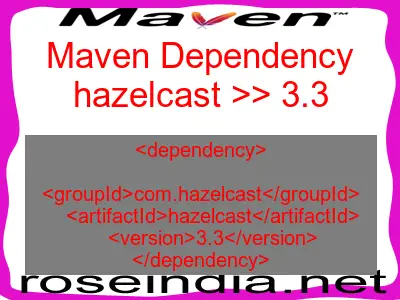 Maven dependency of hazelcast version 3.3