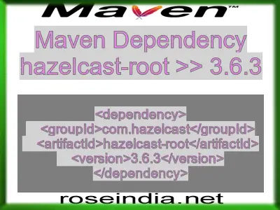 Maven dependency of hazelcast-root version 3.6.3