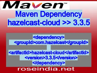 Maven dependency of hazelcast-cloud version 3.3.5