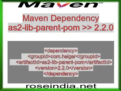 Maven dependency of as2-lib-parent-pom version 2.2.0