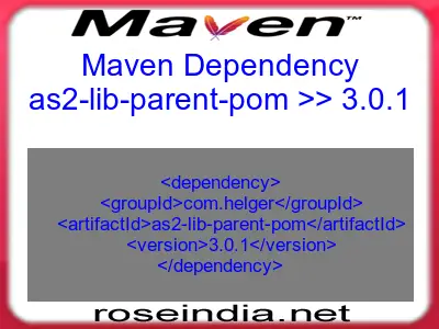 Maven dependency of as2-lib-parent-pom version 3.0.1