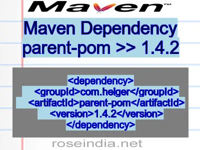 Maven dependency of parent-pom version 1.4.2