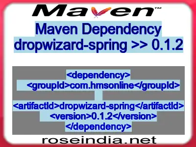 Maven dependency of dropwizard-spring version 0.1.2