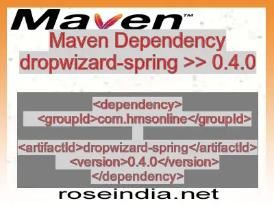 Maven dependency of dropwizard-spring version 0.4.0