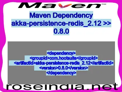 Maven dependency of akka-persistence-redis_2.12 version 0.8.0