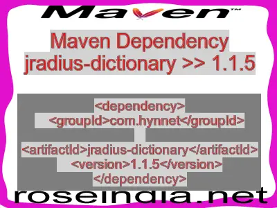 Maven dependency of jradius-dictionary version 1.1.5