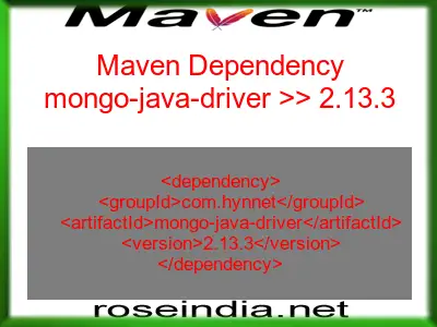 Maven dependency of mongo-java-driver version 2.13.3