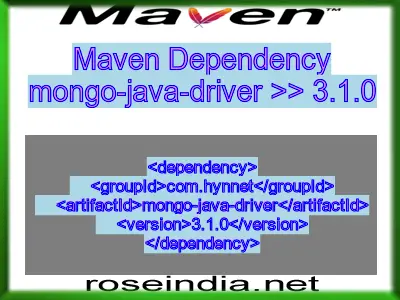 Maven dependency of mongo-java-driver version 3.1.0