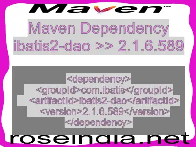 Maven dependency of ibatis2-dao version 2.1.6.589