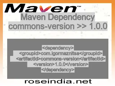 Maven dependency of commons-version version 1.0.0