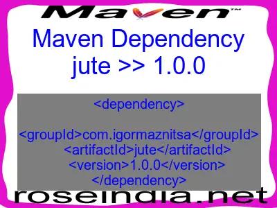 Maven dependency of jute version 1.0.0