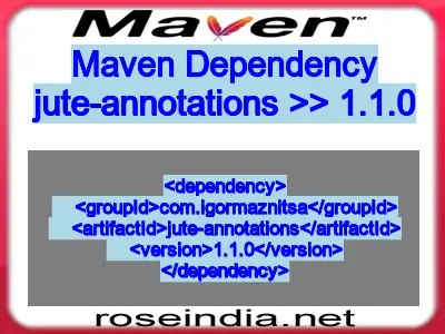 Maven dependency of jute-annotations version 1.1.0