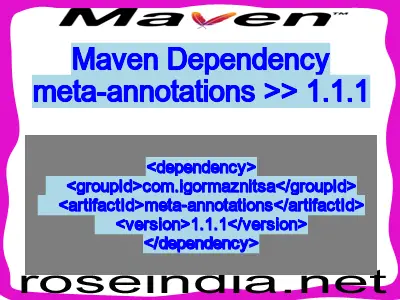 Maven dependency of meta-annotations version 1.1.1