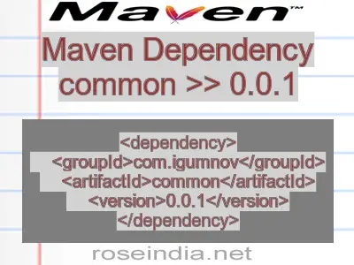 Maven dependency of common version 0.0.1