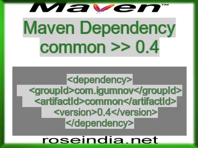 Maven dependency of common version 0.4