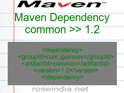 Maven dependency of common version 1.2