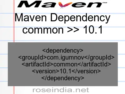 Maven dependency of common version 10.1