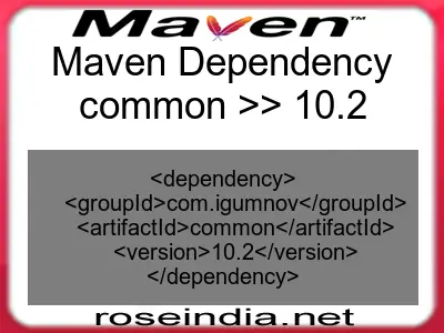 Maven dependency of common version 10.2