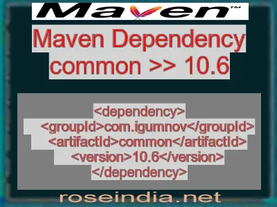 Maven dependency of common version 10.6