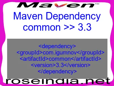 Maven dependency of common version 3.3