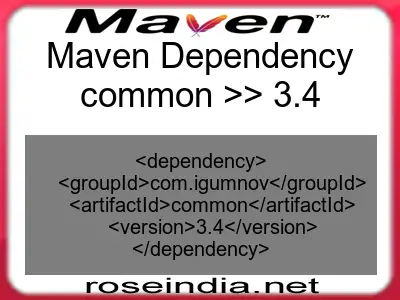 Maven dependency of common version 3.4