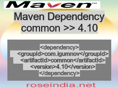 Maven dependency of common version 4.10