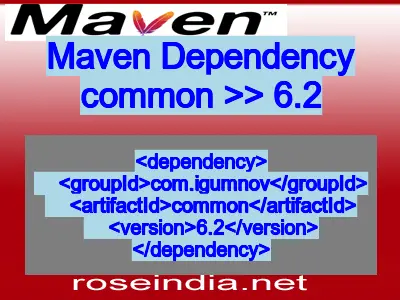 Maven dependency of common version 6.2