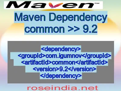 Maven dependency of common version 9.2