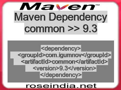 Maven dependency of common version 9.3