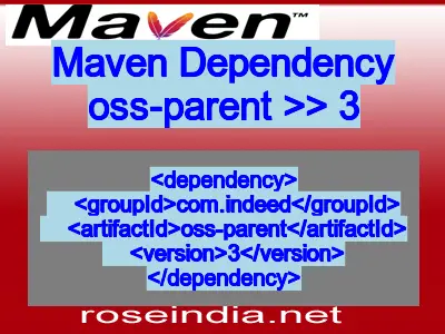 Maven dependency of oss-parent version 3