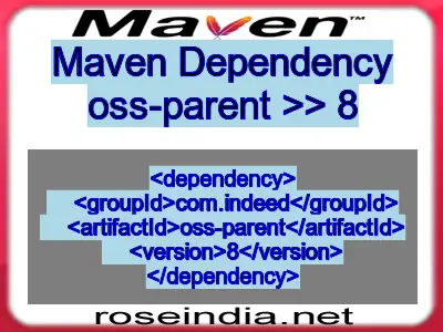 Maven dependency of oss-parent version 8