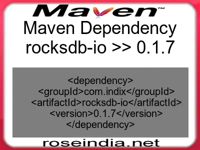 Maven dependency of rocksdb-io version 0.1.7