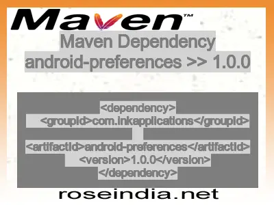 Maven dependency of android-preferences version 1.0.0