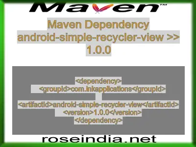 Maven dependency of android-simple-recycler-view version 1.0.0