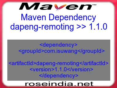 Maven dependency of dapeng-remoting version 1.1.0