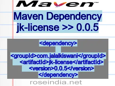 Maven dependency of jk-license version 0.0.5