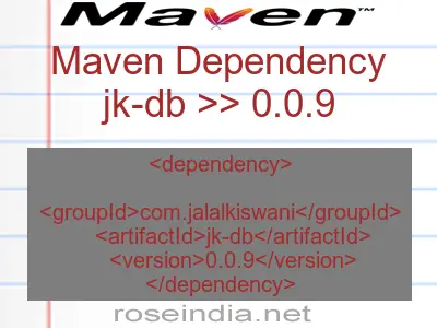 Maven dependency of jk-db version 0.0.9