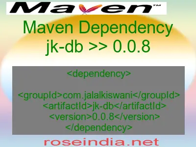 Maven dependency of jk-db version 0.0.8