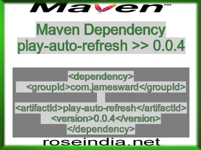 Maven dependency of play-auto-refresh version 0.0.4