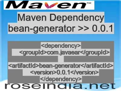 Maven dependency of bean-generator version 0.0.1