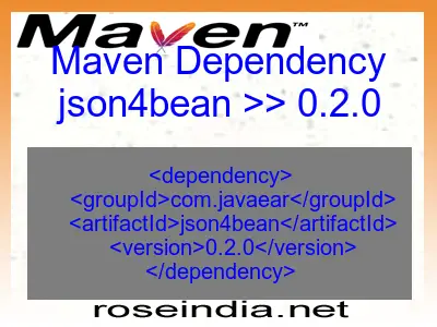 Maven dependency of json4bean version 0.2.0