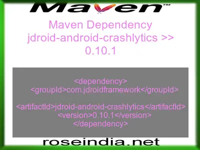 Maven dependency of jdroid-android-crashlytics version 0.10.1